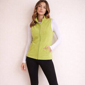 $80 Juli Lime Green Fleece Zip Vest Size L Y2K Sporty